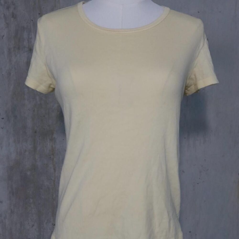 Brandy-melville Women's Cream and Tan T-shirt